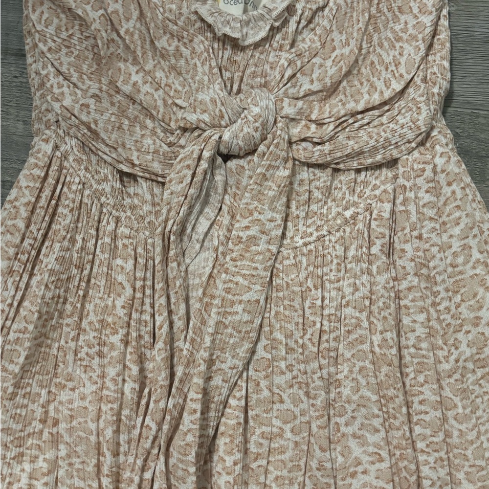 Leopard Strapless Sundress Ruffled - Picture 2 of 4